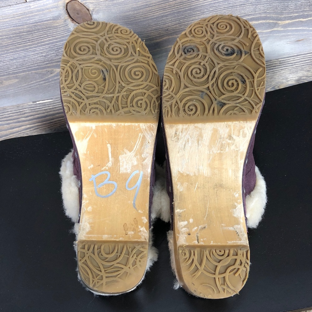 Ugg Purple Suede Shearling Lined Clogs - image 6